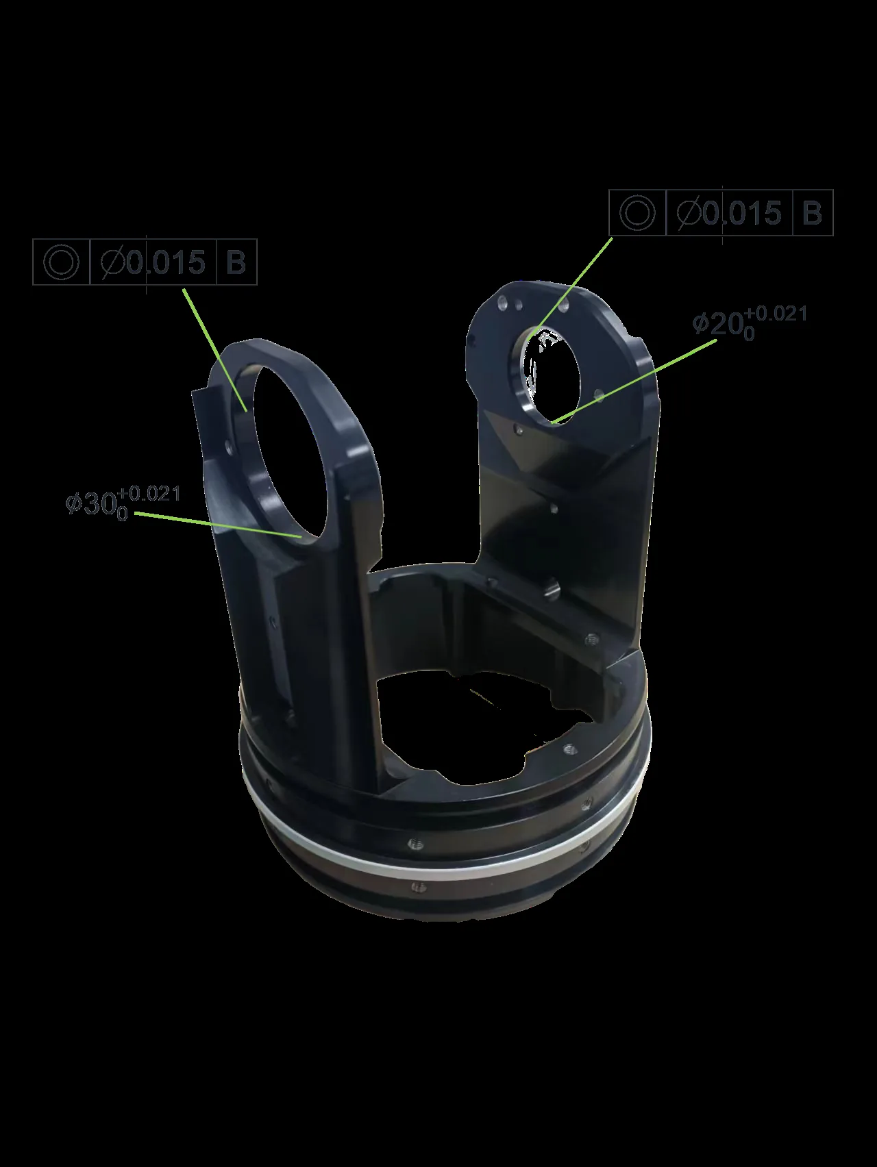 Large complex machined housing with precision callouts