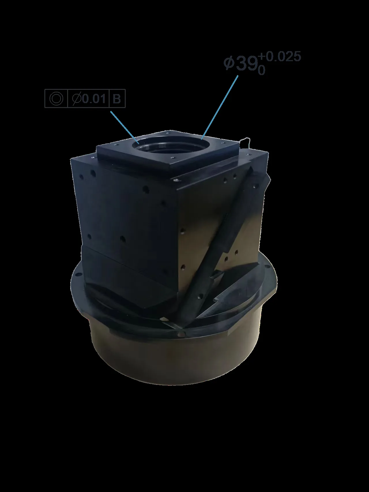 Complex precision-machined optical housing